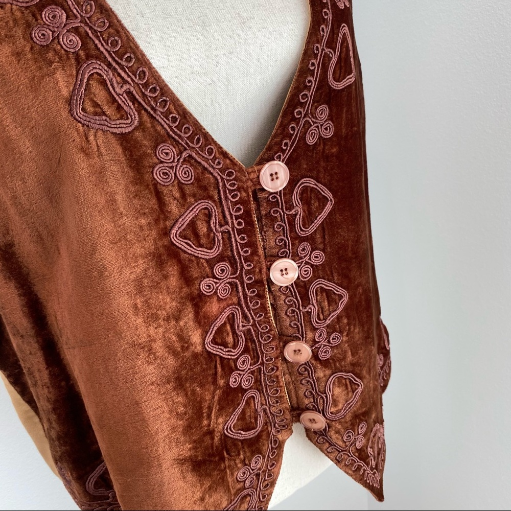 Vintage Dalmys velveteen brocade vest unisex